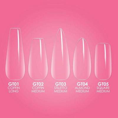 Kiara Sky Gelly Tips Starter Kit | Includes Prep, Primer, Builder, Top Coat, Tips | Almond Medium