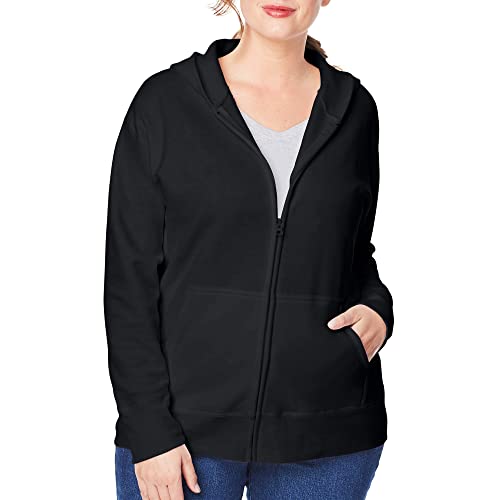 JUST MY SIZE Plus Size ComfortSoft EcoSmart Fleece Full-Zip Women's Hoodie