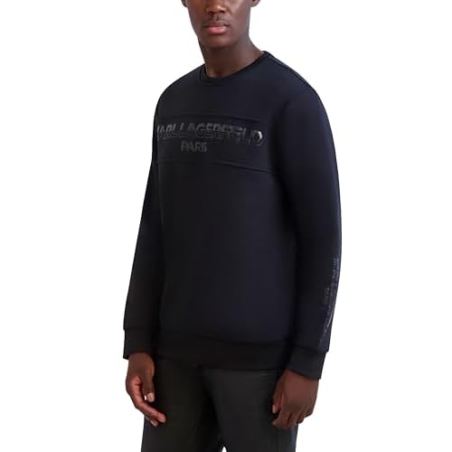 KARL LAGERFELD mens Long Sleeve Pullover Relaxed Fit Sweatshirt