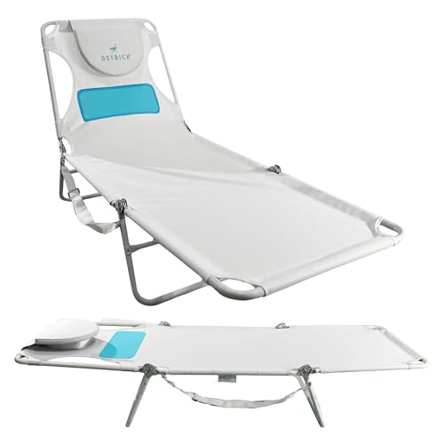 Ostrich Outdoor Lightweight Folding Adjustable Reclining Ladies Mens Comfort Chaise Lounge Beach Chair for Tanning Pool La...