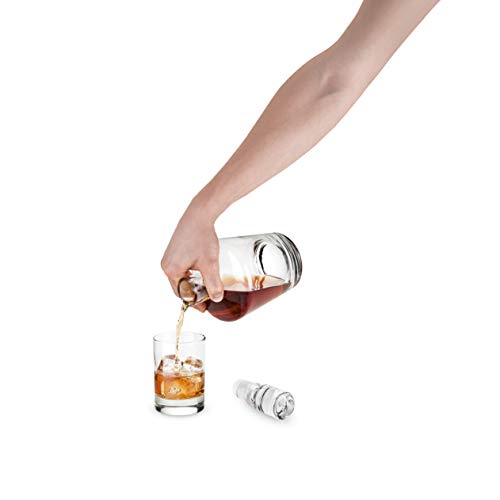 True Rothwell Whiskey Decanter with Airtight Stopper, Liquor Decanters for Bourbon Scotch Vodka Gin Cocktail Party Home Bar Accessories 36 oz Set of 1