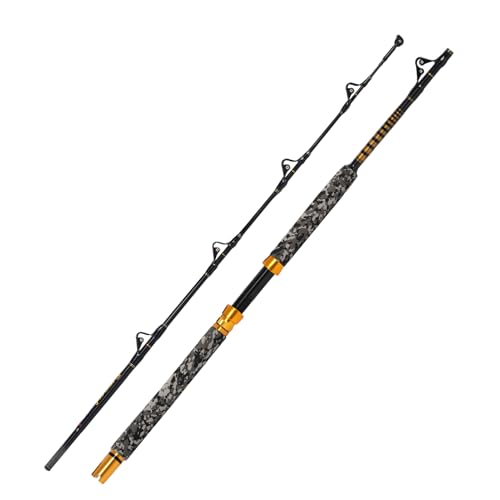 Fiblink 1-Piece Saltwater Offshore Trolling Rod 6-Feet Big Game Rod Conventional Boat Fishing Pole