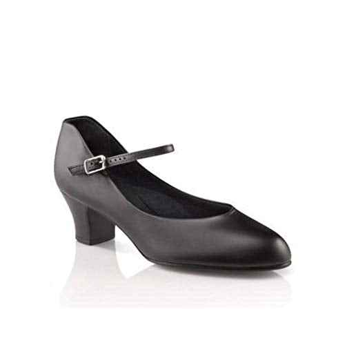 Capezio Women¡¯s Junior Footlight Character Dance Shoes, Professional Dance Shoes For Women Suitable For Many Dance Styles, Comfortable & Supportive Dance Heels - Black, Size 8.5