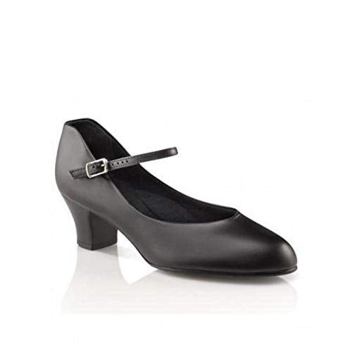 Capezio Women¡¯s Junior Footlight Character Dance Shoes, Professional Dance Shoes For Women Suitable For Many Dance Styles, Comfortable & Supportive Dance Heels - Black, Size 8