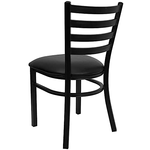 Flash Furniture Hercules Series Commercial Ladder Back Restaurant Chairs, Modern Lightweight Metal Dining Chairs with Padd...