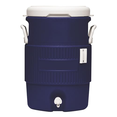 5 Gallon Polyethylene Beverage Cooler Jug with Spigot, Reusable Portable Water Dispenser for Drinks, Iced Tea, Lemonade, O...