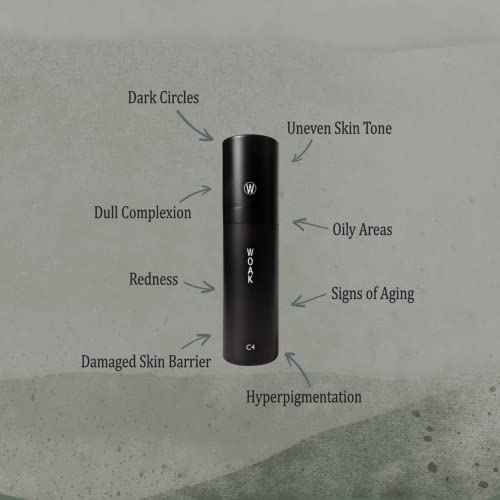 WOAK C4 ? Men's Tinted Moisturizer BB CC Cream Foundation ? Color Correcting Camo Complex ? Hybrid Skin Care (Light)