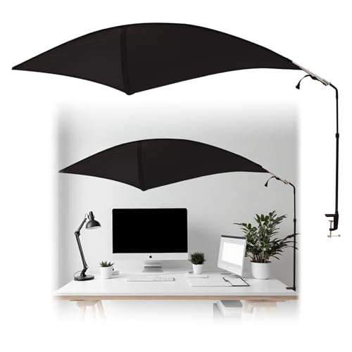 Cubicle Shade and Desk Canopy, Adjustable Large Office Light Shield to Block Overhead Light and AC Draft, Privacy Tent and...