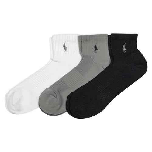 POLO RALPH LAUREN Men's Tech Athletic Ankle Cushioned Arch Support Socks (3-Pack)