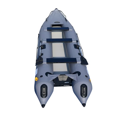 BRIS 14.1ft Inflatable Boat Inflatable Kayak 3 Person Kayak Canoe Fishing poonton Boat
