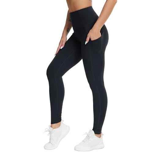 THE GYM PEOPLE Women's High Waist Yoga Pants Buttery Soft Stretchy Tummy Control Workout Athletic Leggings with Pockets