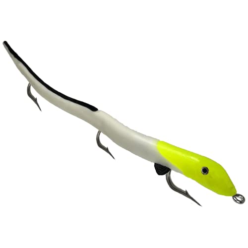 Delong Lures - 13" KILR EEL Musky Pike Cobia Soft Plastic Lure, Best Baits for Muskie Northern Pike Cobia Freshwater Saltw...