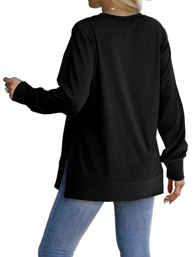 Sweatshirt for women Side Split Fall Fashion 2025 Long Sleeve Shirts Trending Now