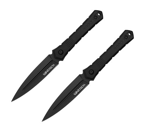 LALAPORT 7.5” Dual Arm Tactical Fixed Blade Knife Set | Spear Point Knives with Forearm Sheath | Survival EDC (BLACK)