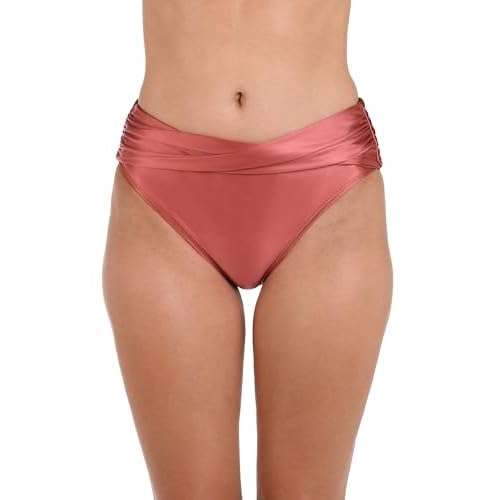La Blanca Womens Mid-Waist Twist Front Swimsuit Bottom