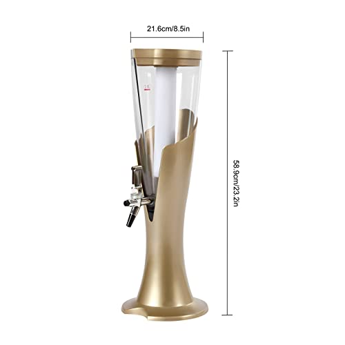 SNKOURIN Beer Tower Beverage Dispenser with Spigot & Ice Tube, 3L/100oz Mimosa Tower Dispenser for Parties Bars, Durable, ...