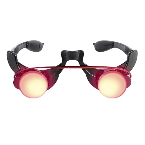 Holiberty Glowing Red Eyes Glasses Grim Reaper Cosplay Halloween Costume Accessory Light up Glasses Eyewear Rave Party Favors