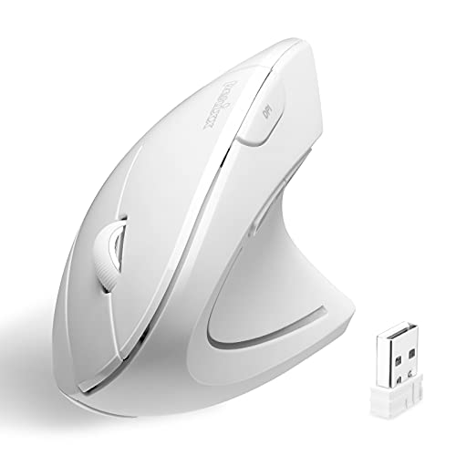 Perixx PERIMICE-713W Wireless Ergonomic Vertical Mouse - 2.4G Spec with USB Receiver - On/Off Switch - 6 Buttons Right Han...