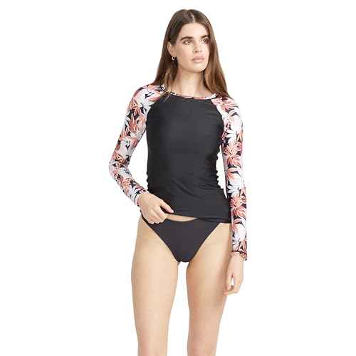 Volcom Women's Standard Simply Core Long Sleeve Rashguard UPF 50+, Electric Coral