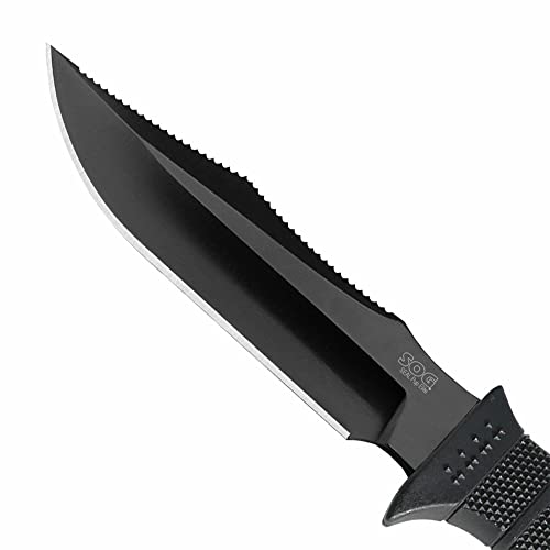 SOG Fixed Blade Knives with Sheath - SEAL Pup Elite Survival Knife, Hunting Knife w/ 4.85 Inch AUS-8 Bowie Knife Blade for...