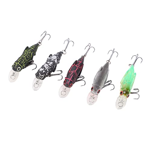 Grasshopper Minnow Hard Baits Lifelike Fishing Lure Set for Anglers Colorful Simulation Bait Fishing Adventures