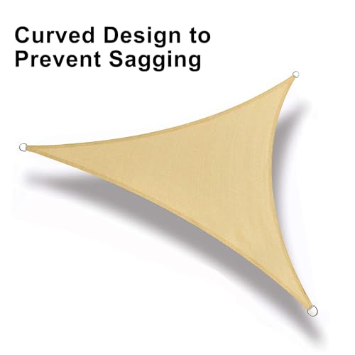 LOVE STORY 12' x 12' x 12' Triangle Sun Shade Sail Canopy UV Block Sunshade for Outdoor Patio Garden Backyard, Sand (We Ma...