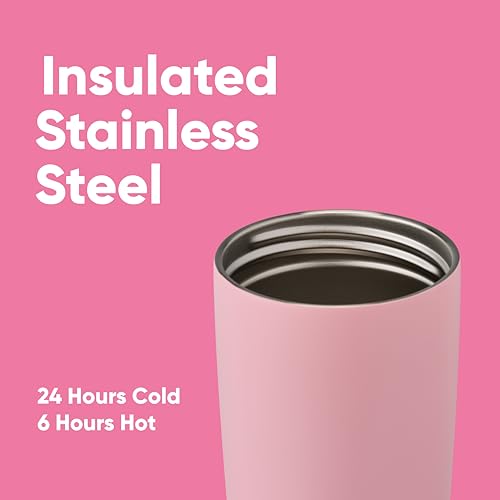 Owala SmoothSip Slider Insulated Stainless Steel Coffee Tumbler, Reusable Iced Coffee Cup, Hot Coffee Travel Mug, BPA Free...