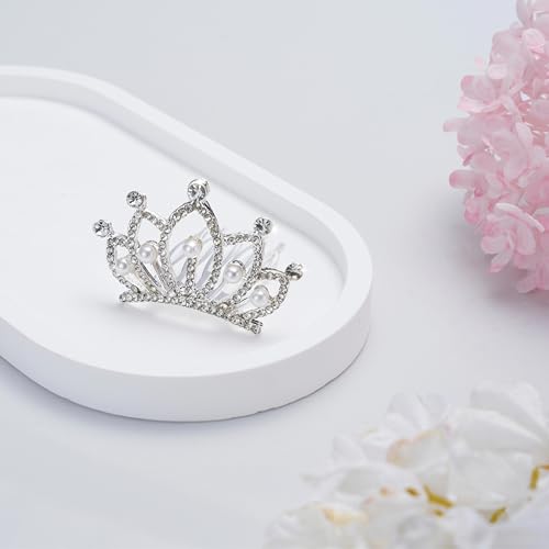JINYEAH Mini Crowns Pearl Tiaras Mini Tiara Headband Rhinestone Princess Hair Accessories Tiny Crown Hair Clip Small Tiara...