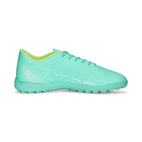 PUMA Mens Ultra Play Turf Trainer Soccer Cleats, Electric Peppermint-PUMA Mens White-Fast Yellow, 8