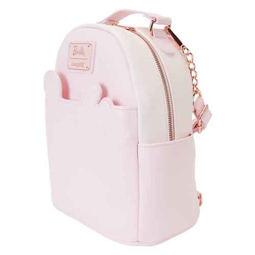 Loungefly Barbie Rose Gold Logo Convertible Backpack: Chic Style on the Go!