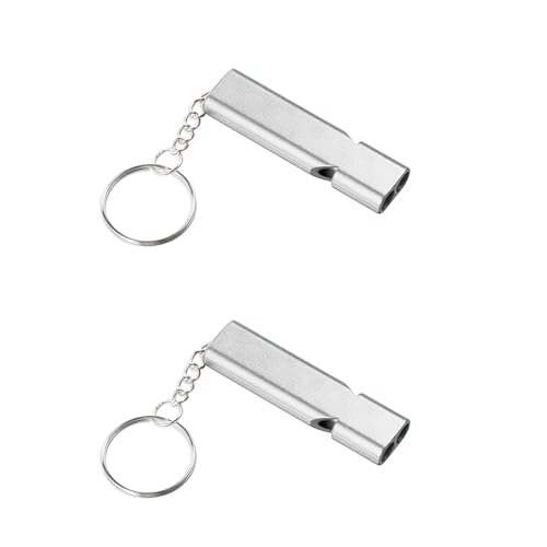 Premium Extra Loud Whistles for Camping Hiking Hunting Outdoors Sports and Emergency Situations, Sturdy but Light Aluminiu...