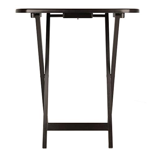 Winsome Cade Set of 2 Foldable Snack Tables, Oversized, for Living Room, 25", No Assembly, Coffee
