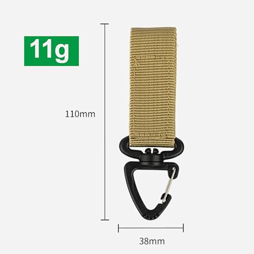 Tactical Rotating Key Ring Chain, Swivel D-Ring Snap Clip Carabiner, Multifunction Keychain Webbing Belt Holder, Gear Hook...