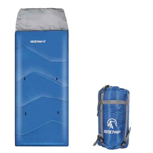 REDCAMP Kids Mummy Sleeping Bag for Camping, 3 Season Cold Weather Sleeping Bag Fit Boys,Girls & Teens, Blue/Rose Red