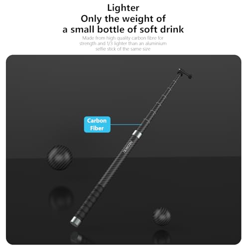 NEOSOU 102-inch Long Selfie Stick Pole Extension Rod for GoPro Insta360 X5 X4 DJI Osmo Action 5 Pro DJI Pocket 3, Carbon F...