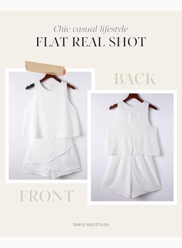Dokotoo Womens Elegants Sleeveless Short Rompers 2025 Summer Chiffon Jumpsuits