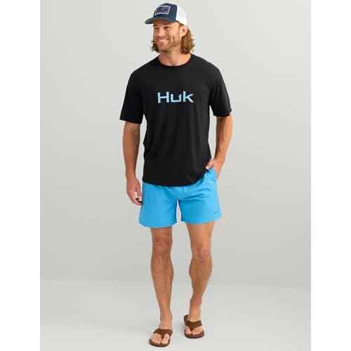 HUK Mens Performance Fishing Logo Tee, Short Sleeve, Quick-Dry