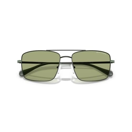 A|X ARMANI EXCHANGE Men's AX2054S Aviator Sunglasses, Matte Dark Green/Green, 57 mm
