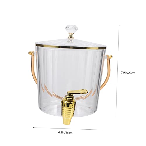 Ciieeo Portable Drink Dispenser with Faucet 7.87 Inch Clear Beverage Container for Parties Home Outdoor Use Water and Juic...