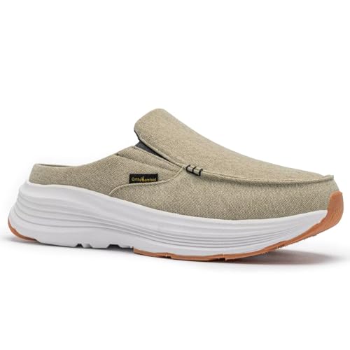 OrthoComfoot Men's Orthopedic Slip-On Loafers Walking Shoes: Casual Comfortable Arch Support Slippers for Plantar Fasciiti...