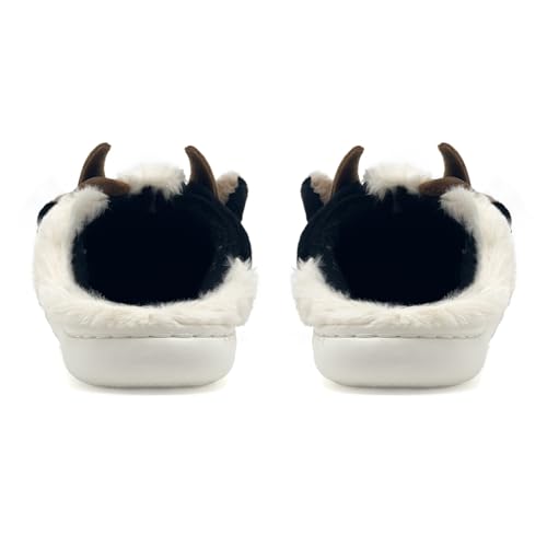NZFUN Cow Slippers for Women and Men, Fluffy Cute Cozy Cartoon Fuzzy Cow House Slipper Womens Milky Cows Animal Preppy Fun...