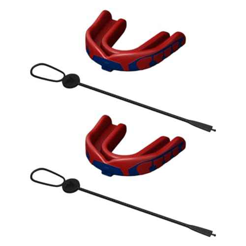 Velocity Champion Youth Mouthguard, 2 Pack, Royal & Red - for Ages 11 to 18 - Ideal for Lacrosse, Football, Hockey, Basketball, Soccer, Boxing, Martial Arts, Field Hockey, and More