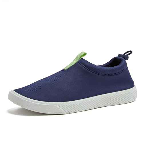 Lands' End Kids Water Shoes, Boys and Girls Water Shoes for Kids, Quick Dry Slip On Aqua Swim Shoes for Kids Pool or Beach, Purple Tie Dye or Navy Blue, Size 1 Little Kid to 7 Big Kid Youth