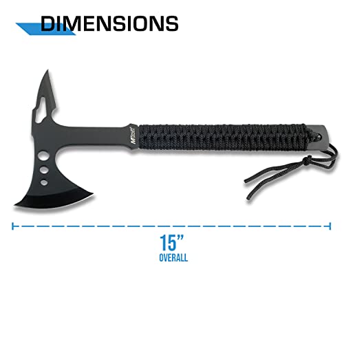 MTech USA MT-AXE8 Camping Axe, Black Stainless Steel, Cord Wrapped Handle, 15-Inch Overall
