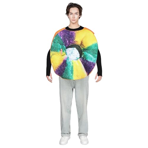 EraSpooky Adult King Cakes Costume Funny Mardi Gras Parades Outfits for Men Women
