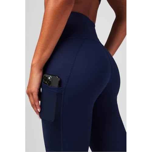 Fabletics Women's On-The-Go PowerHold High-Waisted Legging, Maximum Compression, Flattering, XL/Regular | 27, Deep Navy