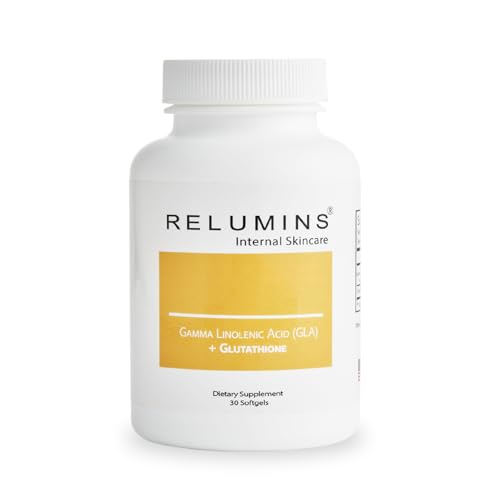 Relumins GLA Plus Glutathione Supplement – 240mg Borage Seed Oil GLA & 75mg Capsules – Hydrate, Protect & Glow from Within...