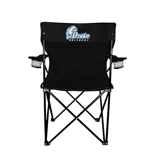 VictoryStore Outdoor Camping Chair - Drake University Bulldogs Black Folding Camping Chair with Carry B