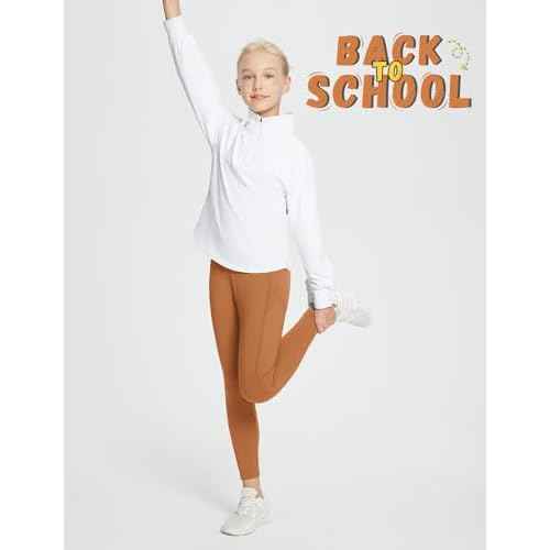 baleaf Girls Fleece Lined Leggings Athletic Yoga Pants Thermal Dance Tights Pockets Winter Running