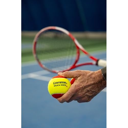 GAMMA Quick Kids 36, 60, & 78 Training Tennis Balls for Kids & Beginners, Low-Compression Core Reduces Speed & Bounce, Great for Tennis Practice, USTA & ITF Approved for Use in 10 & Under Tournaments